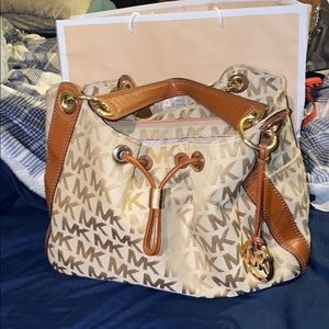 Tan and brown Michael Kors purse
